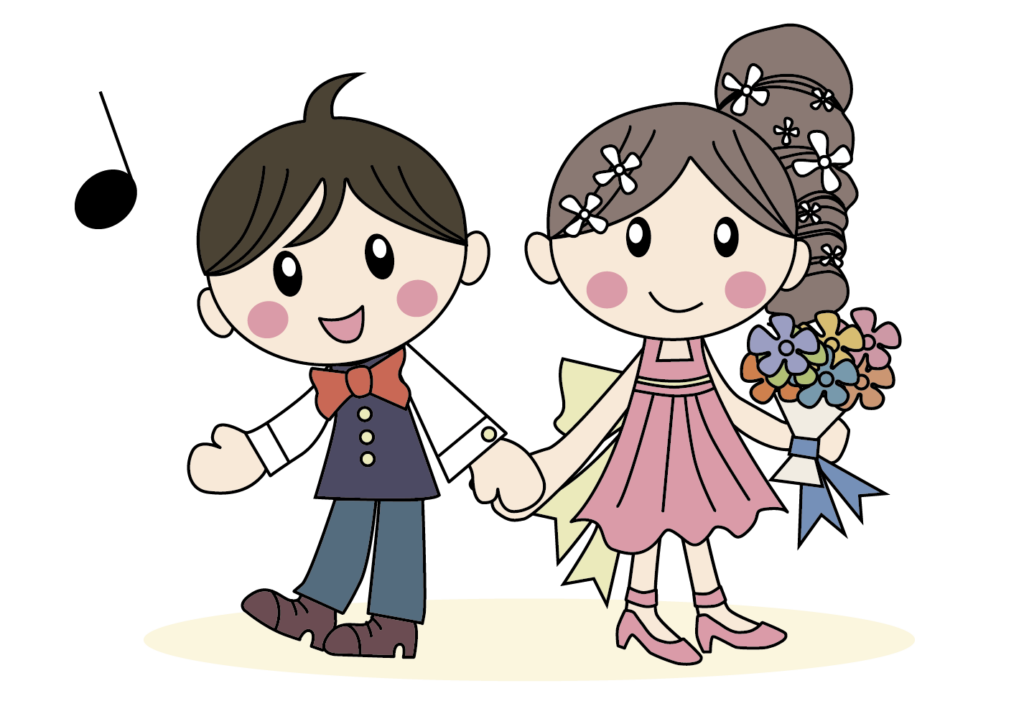 演奏会　男の子と女の子